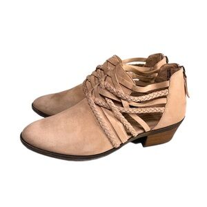 Caslon Liam Braided Pink Suede Booties